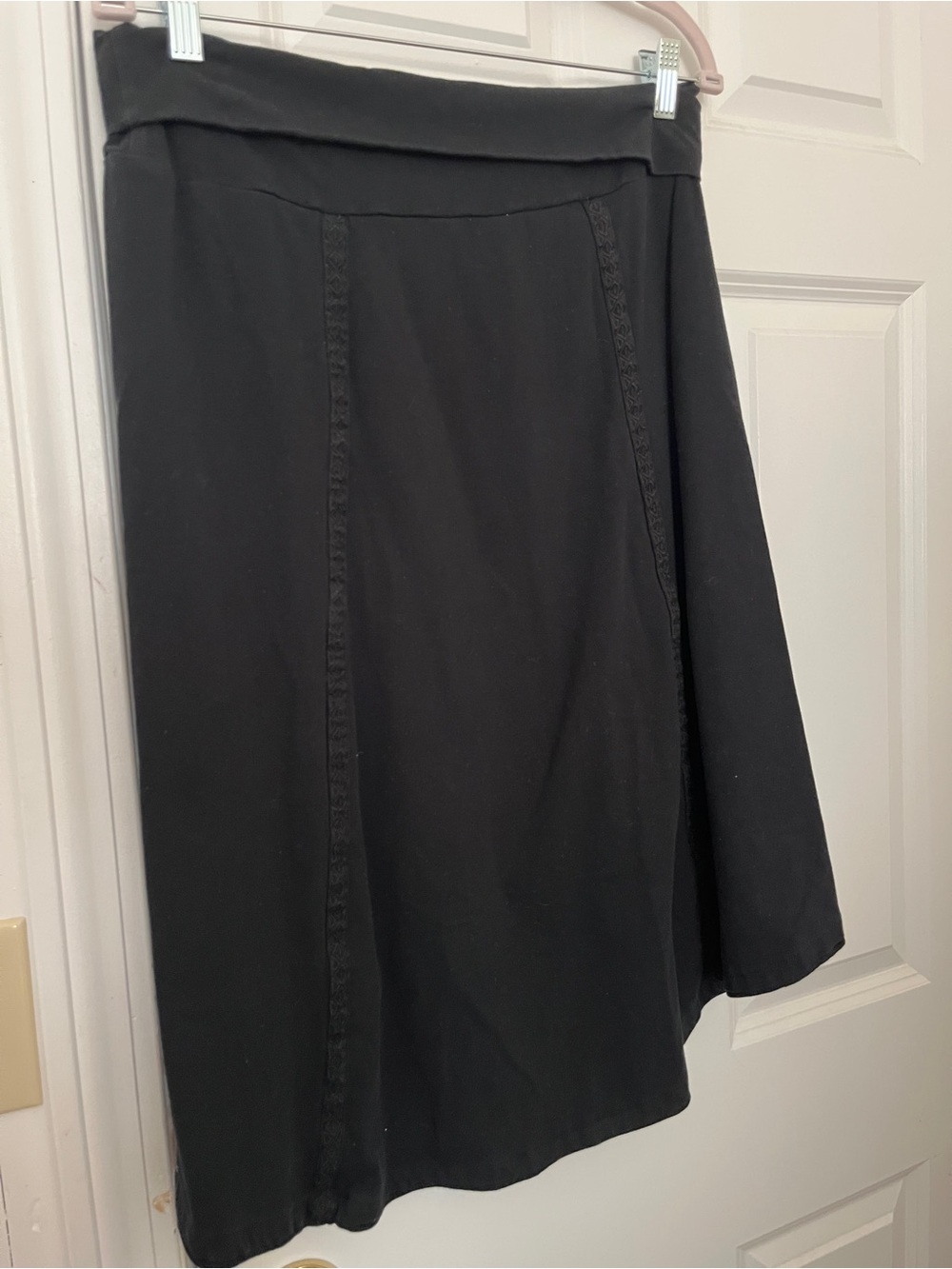 Prana Organic Cotton Women's Black A-Line High-Low Skirt Size Large - Picture 3 of 5